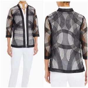 Ming Wang Soutache Detail Mesh Woven Jacket S